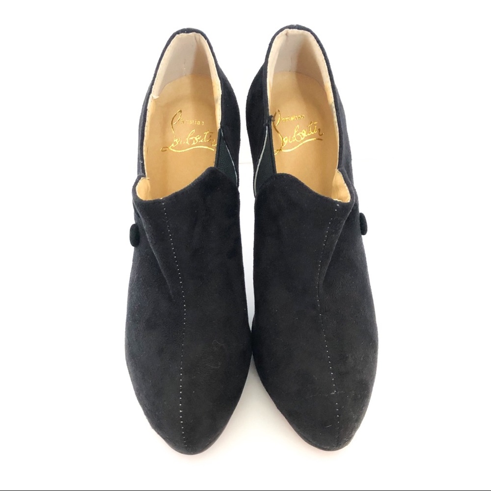 NWOT{CHRISTIAN LOUBOUTIN} Black Suede Booties - Picture 6 of 8